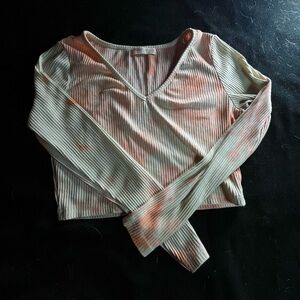 pink & white tie dye long sleeve